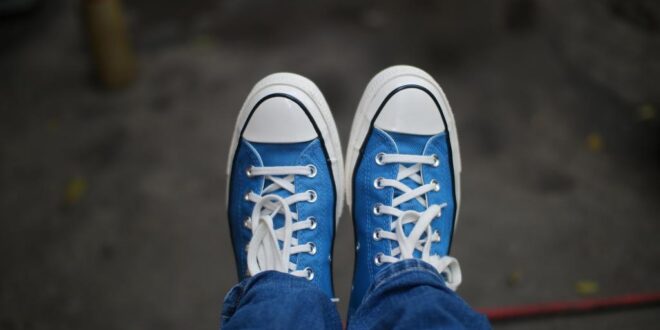 Turnschuhe Stoff, blau